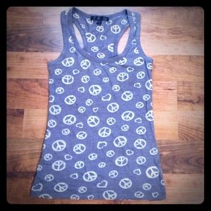 Racerback Peace Sign Tank Top